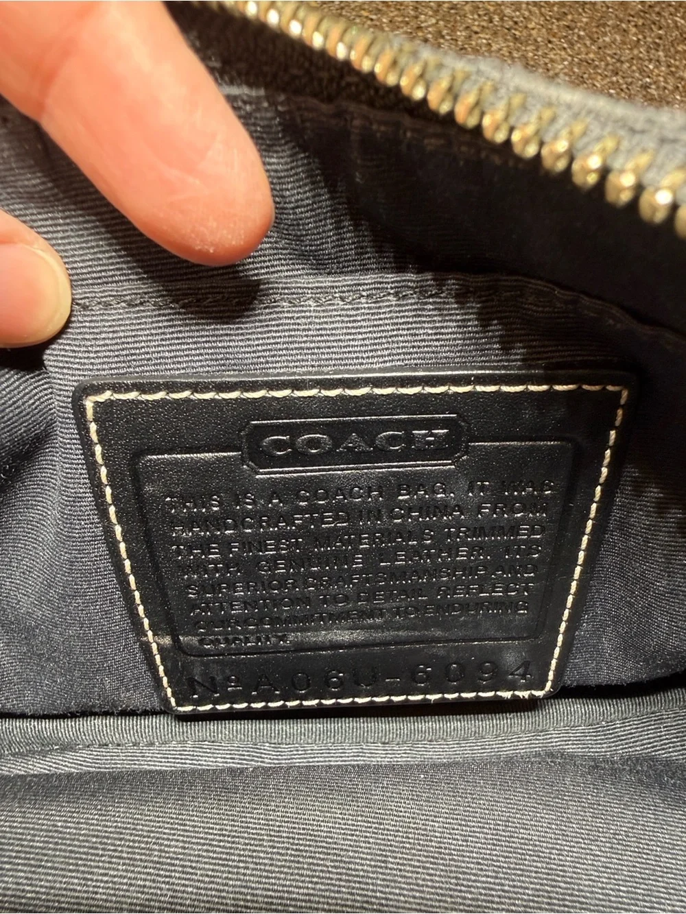 Coach Black Signature Demi Pouch Bag (Style 6094)